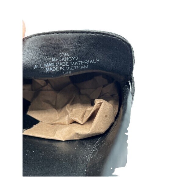 MARC FISHER Black Loafers Dancy 2 Womens 9.5 M Chunky Lug Sole Manmade y2k - Picture 10 of 10